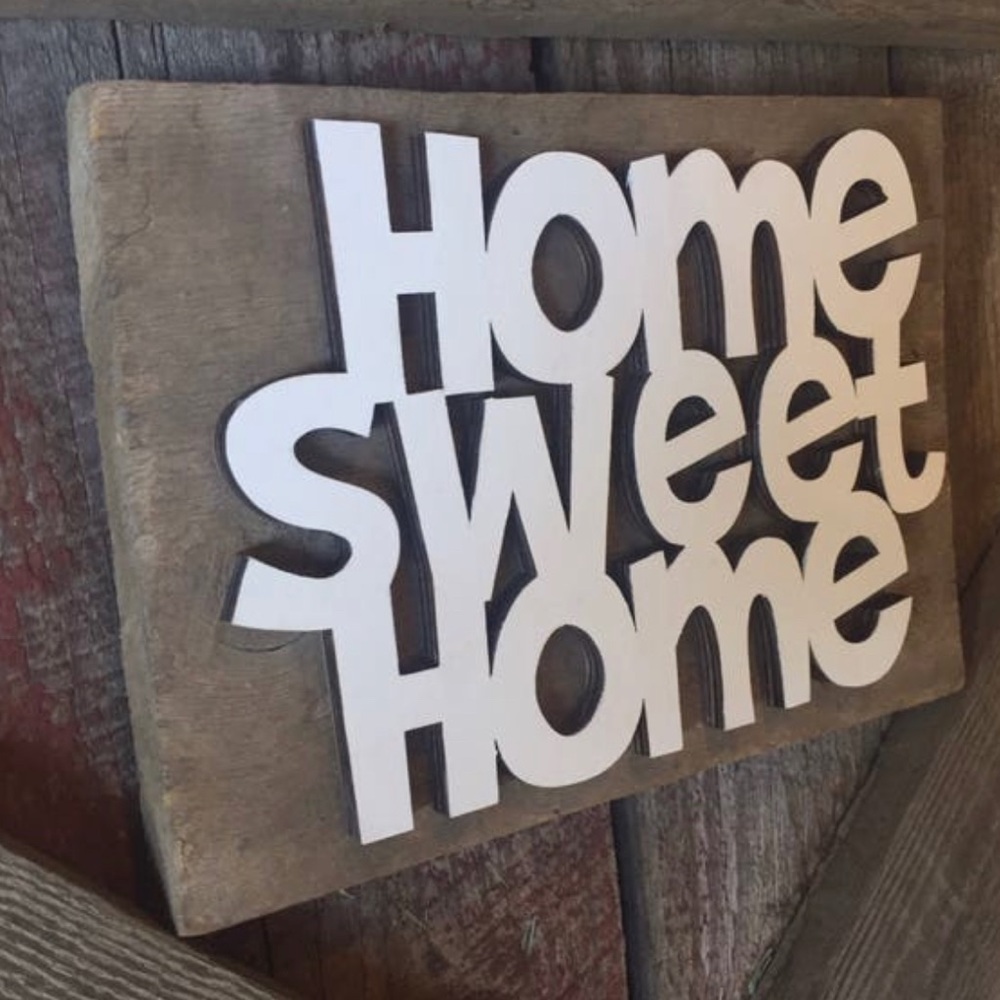 Home Sweet Home Sign, Rustic Barnwood Home Decor Sign, Family Phrase - Picture 3 of 3